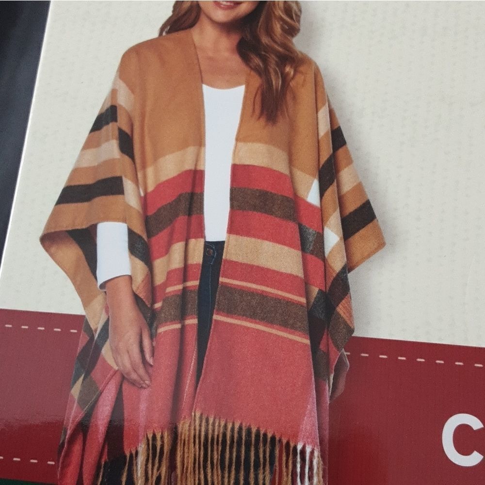 Woolrich Blanket Wrap Flannel Rich Earth Tones OSFA NWT‎